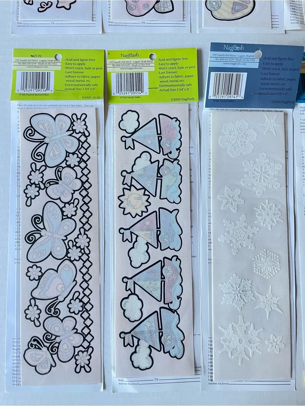 NEW Lot of 10 Vintage Early 2000s Iron-Ons Y2K SEI Basics Crafting Sewing Kid